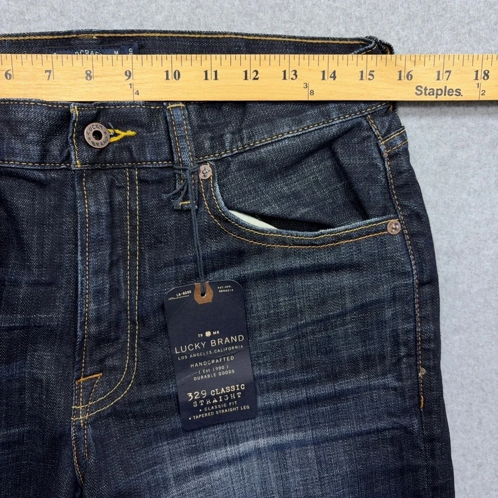 Lucky Brand 329 Classic Straight Jeans Mens 30x30 Indigo Blue Denim Stretch NWT